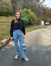 Load image into Gallery viewer, Everly Distressed Wide Leg Denim Jeans