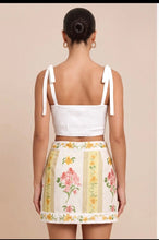 Load image into Gallery viewer, Golden Vintage Floral Tie Mini Skirt
