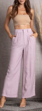 Load image into Gallery viewer, Lavender Pleated Linen Pants
