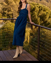 Load image into Gallery viewer, Coastal Cowgirl Denim Midi Dress

