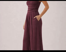 Load image into Gallery viewer, Dana Strapless Ruched Palazzo Jumpsuit 3 Colors
