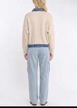 Load image into Gallery viewer, Denim Contrast Sweater Jacket

