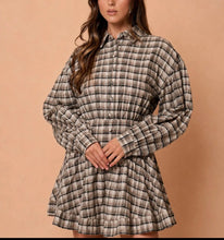 Load image into Gallery viewer, Fall For You Plaid Mini Shirt Dress
