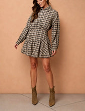Load image into Gallery viewer, Fall For You Plaid Mini Shirt Dress
