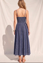 Load image into Gallery viewer, Melina Chambray Denim Midi Dress
