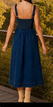 Load image into Gallery viewer, Coastal Cowgirl Denim Midi Dress
