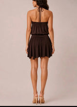 Load image into Gallery viewer, First Rodeo Eyelet Halter Handkerchief Mini Dress
