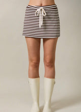 Load image into Gallery viewer, Striped Drawstring Midrise Mini Skirt With Shorts
