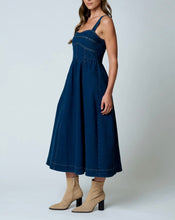 Load image into Gallery viewer, Coastal Cowgirl Denim Midi Dress
