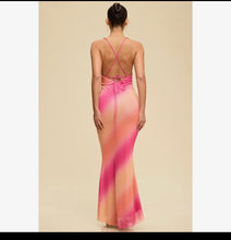 Load image into Gallery viewer, Sunset Ombré Tie Back Maxi
