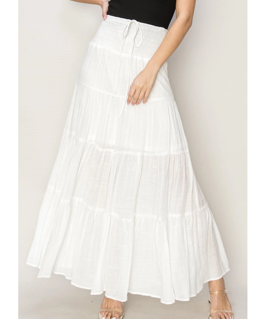 Seaside Tiered Maxi Skirt BOGO free