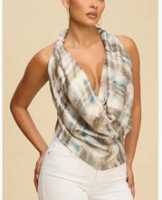 Load image into Gallery viewer, Ariel Beaded Plunging Draped Top
