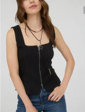 Load image into Gallery viewer, Mya Zip Up Square Neck Tank
