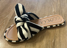 Load image into Gallery viewer, Carmen Knot Slide Sandals in Black and White
