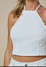 Load image into Gallery viewer, Shelly Cropped Halter With Seashell Trim
