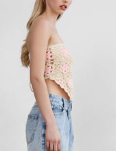 Load image into Gallery viewer, Mya Floral Crochet Crop Top
