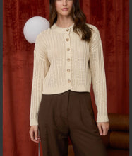 Load image into Gallery viewer, Jill Round Neck Button Down Cableknit Cardigan Sweater
