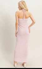 Load image into Gallery viewer, Ashley Striped Body Con Twist Halter Maxi
