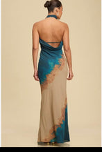 Load image into Gallery viewer, Sandstorm Satin Halter Maxi Dress
