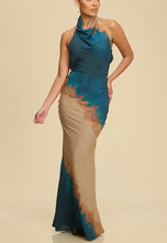 Load image into Gallery viewer, Sandstorm Satin Halter Maxi Dress
