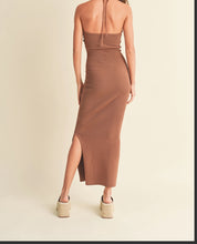 Load image into Gallery viewer, Cocoa Knit Halter Maxi Dress
