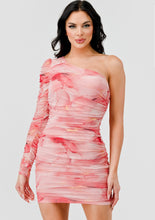 Load image into Gallery viewer, Love Always One Sleeve Ruched Mini Dress
