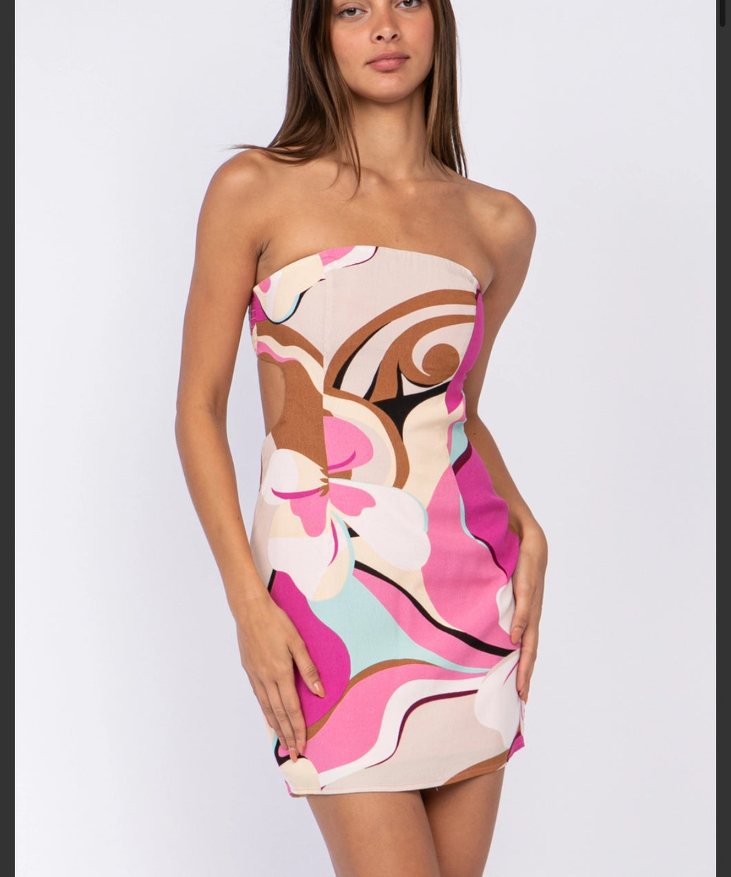 All An Illusion Strapless Tube Mini Dress