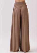 Load image into Gallery viewer, Brown Wide Leg Smocked Waist Pants
