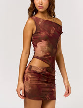 Load image into Gallery viewer, Gigi Asymmetrical Off Shoulder Mesh Cutout Mini Dress

