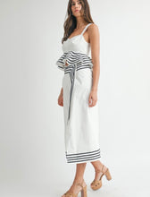 Load image into Gallery viewer, On The Yacht Stripe Midi Pencil Skirt
