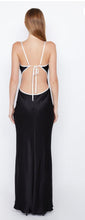 Load image into Gallery viewer, Late Nights Satin Contrast Piping Maxi Dress
