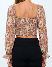 Load image into Gallery viewer, In Full Bloom Long Sleeve Crop Top
