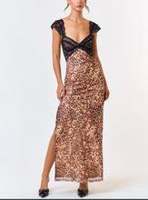 Load image into Gallery viewer, Wild Side Leopard Mesh Lace Maxi Dress
