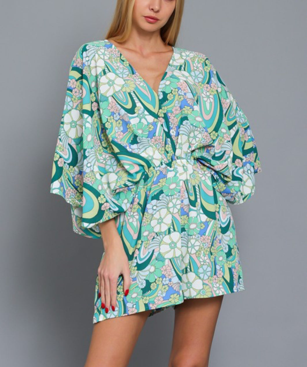 Erica Floral Print Kimono Romper