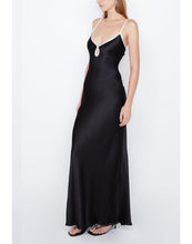 Load image into Gallery viewer, Late Nights Satin Contrast Piping Maxi Dress
