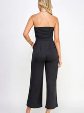 Load image into Gallery viewer, Dana Strapless Ruched Palazzo Jumpsuit - Available In Chocolate Or Black
