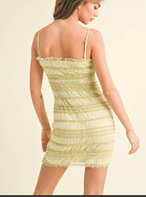 Load image into Gallery viewer, Cristina Mesh Textured Lace Up Mini Dress
