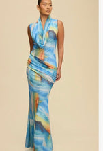 Load image into Gallery viewer, Blue Waters Mesh Draped Maxi
