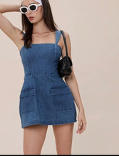 Load image into Gallery viewer, Denim Mini Dress With Shorts Available 6/11
