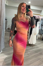 Load image into Gallery viewer, Sunset Ombré Tie Back Maxi
