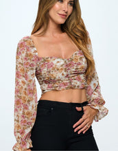 Load image into Gallery viewer, In Full Bloom Long Sleeve Crop Top
