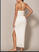 Load image into Gallery viewer, Maycee Textured Knit Halter Neck Maxi Dress
