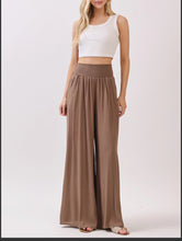 Load image into Gallery viewer, Brown Wide Leg Smocked Waist Pants
