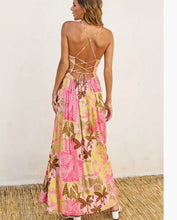 Load image into Gallery viewer, Summer Nights Tropical Print Maxi  Dress
