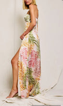 Load image into Gallery viewer, Pink Palms Halter Satin Maxi
