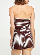 Load image into Gallery viewer, Ayla Strapless Stripe Pull On Tube Romper
