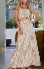 Load image into Gallery viewer, Beachside Smocked Strapless Crop And Maxi Skirt Set
