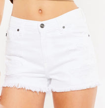 Load image into Gallery viewer, High Rise White Denim Jean Shorts
