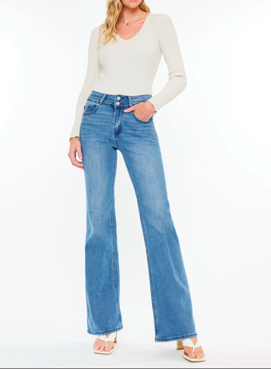 Melissa High Rise Wide Leg Flare Jeans