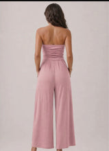 Load image into Gallery viewer, Rosie Strapless Ruched Palazzo Jumpsuit
